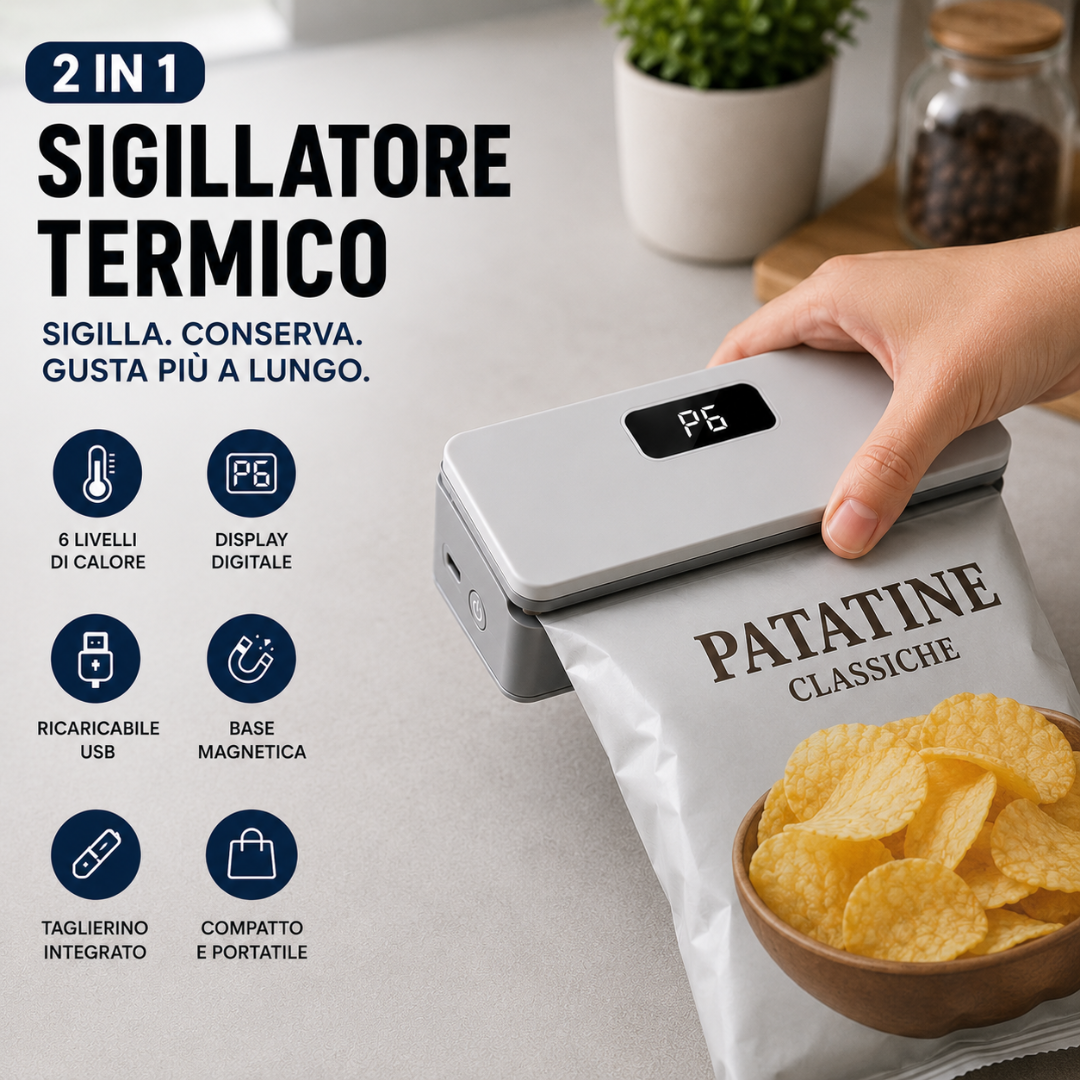 Sigillatore Termico Portatile 2 in 1