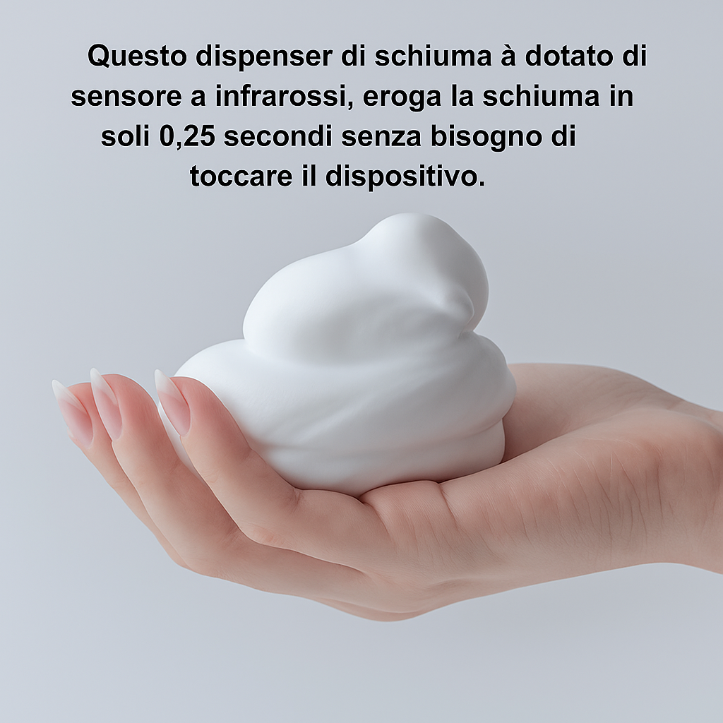 Dispenser di sapone a schiuma con sensore a infrarossi da parete
