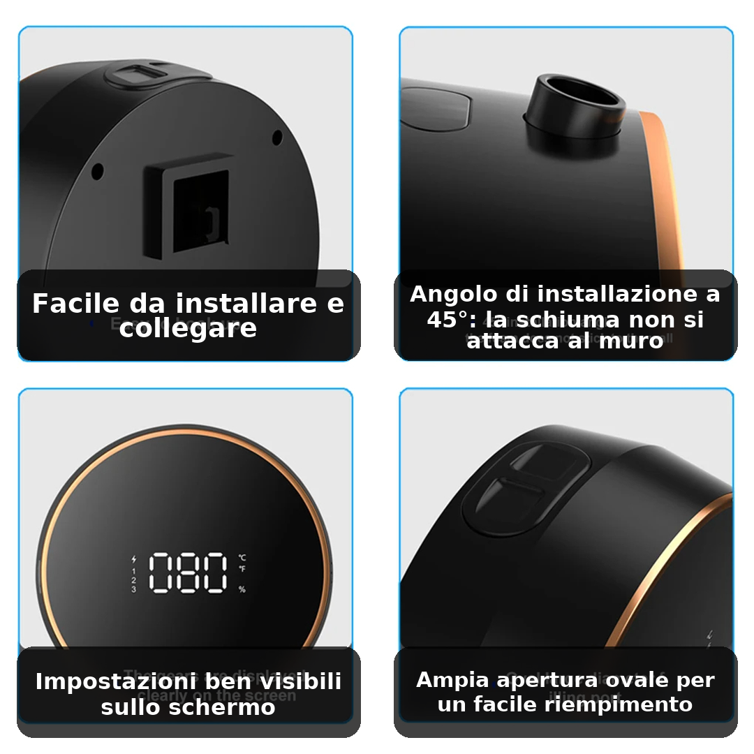 Dispenser di sapone a schiuma con sensore a infrarossi da parete