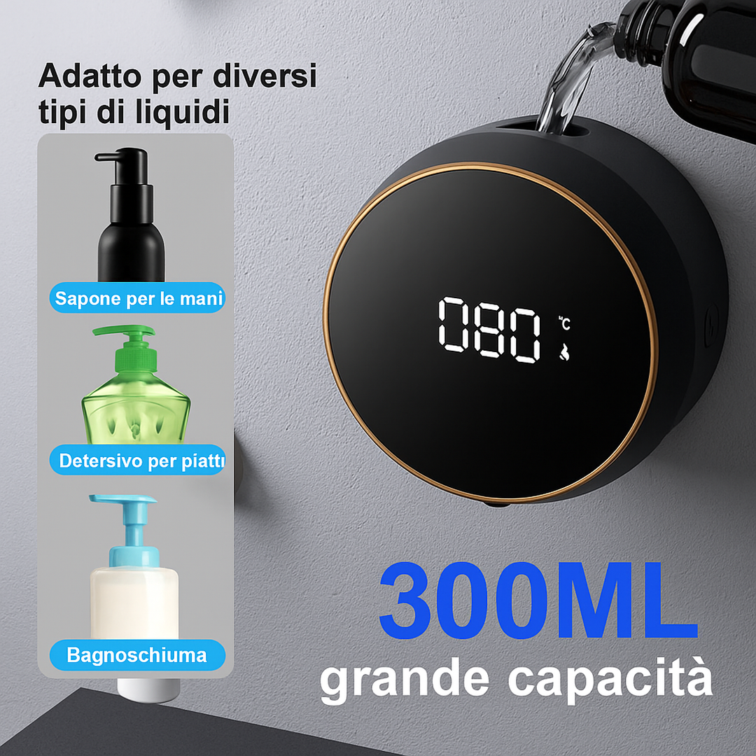 Dispenser di sapone a schiuma con sensore a infrarossi da parete