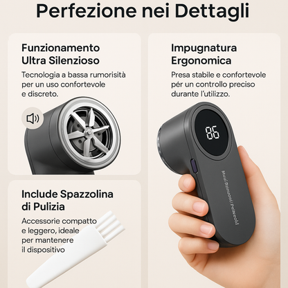 LED Digital Electric Lint Remover for Clothing - USB Rechargeable Fabric Shaver and Fuzz Eliminator