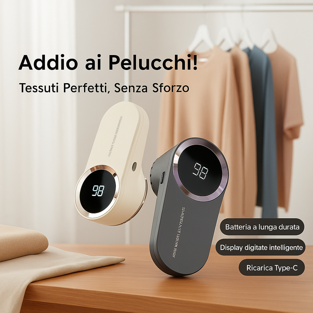 LED Digital Electric Lint Remover for Clothing - USB Rechargeable Fabric Shaver and Fuzz Eliminator