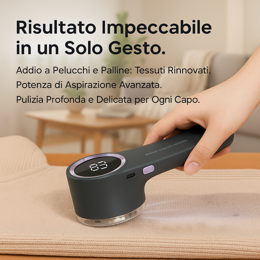 LED Digital Electric Lint Remover for Clothing - USB Rechargeable Fabric Shaver and Fuzz Eliminator