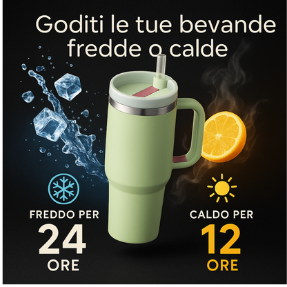 Stay Hydrated in Style: 40 Oz Insulated Stainless Steel Tumbler with Handle and Straw - Perfect for Coffee Lovers on the Go!