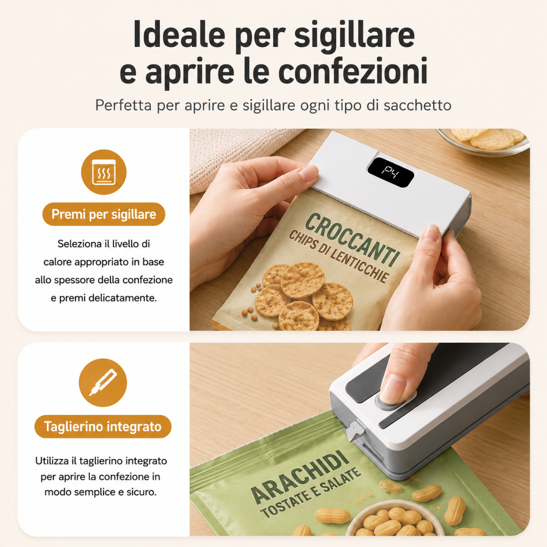 Sigillatore Termico Portatile 2 in 1