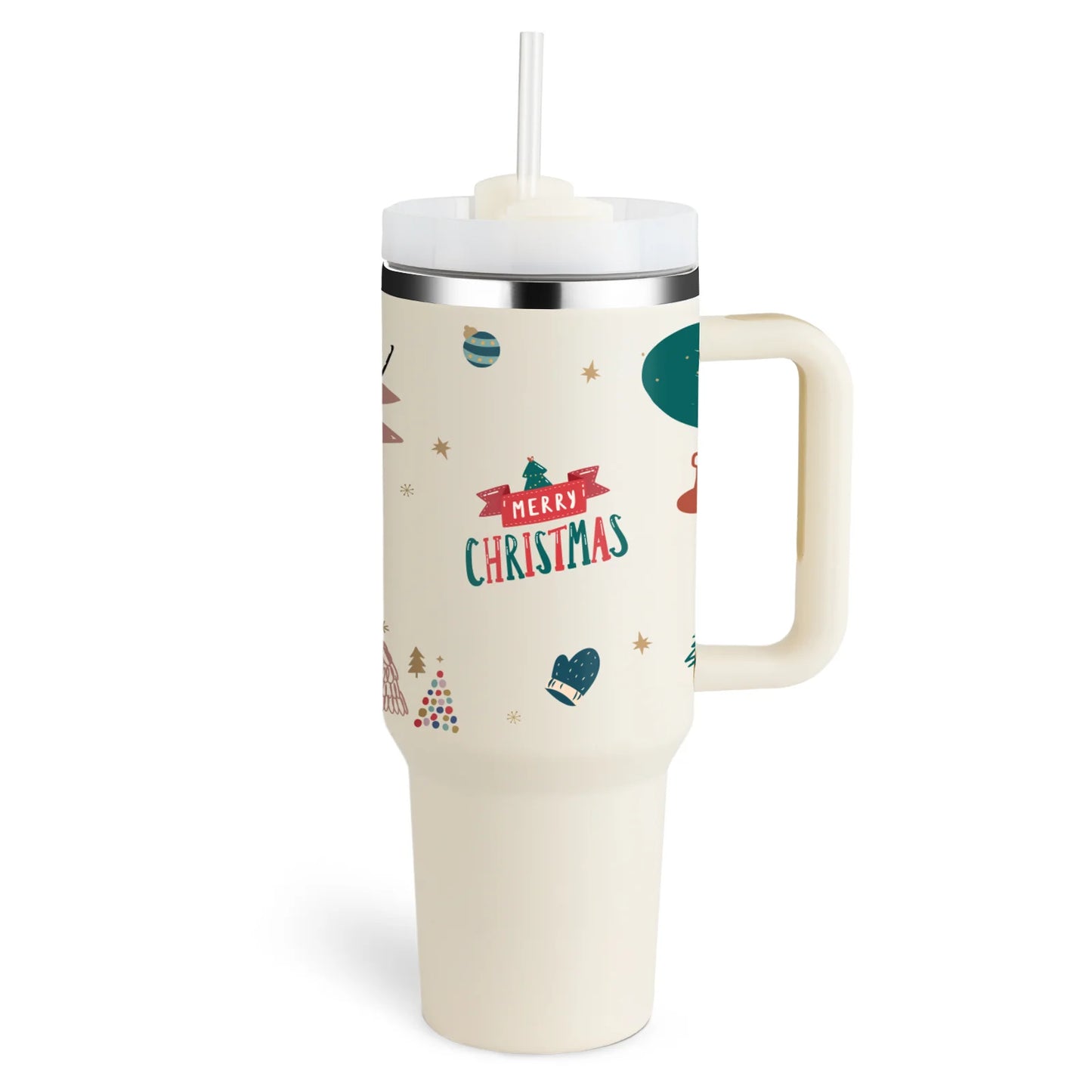 Stay Hydrated in Style: 40 Oz Insulated Stainless Steel Tumbler with Handle and Straw - Perfect for Coffee Lovers on the Go!