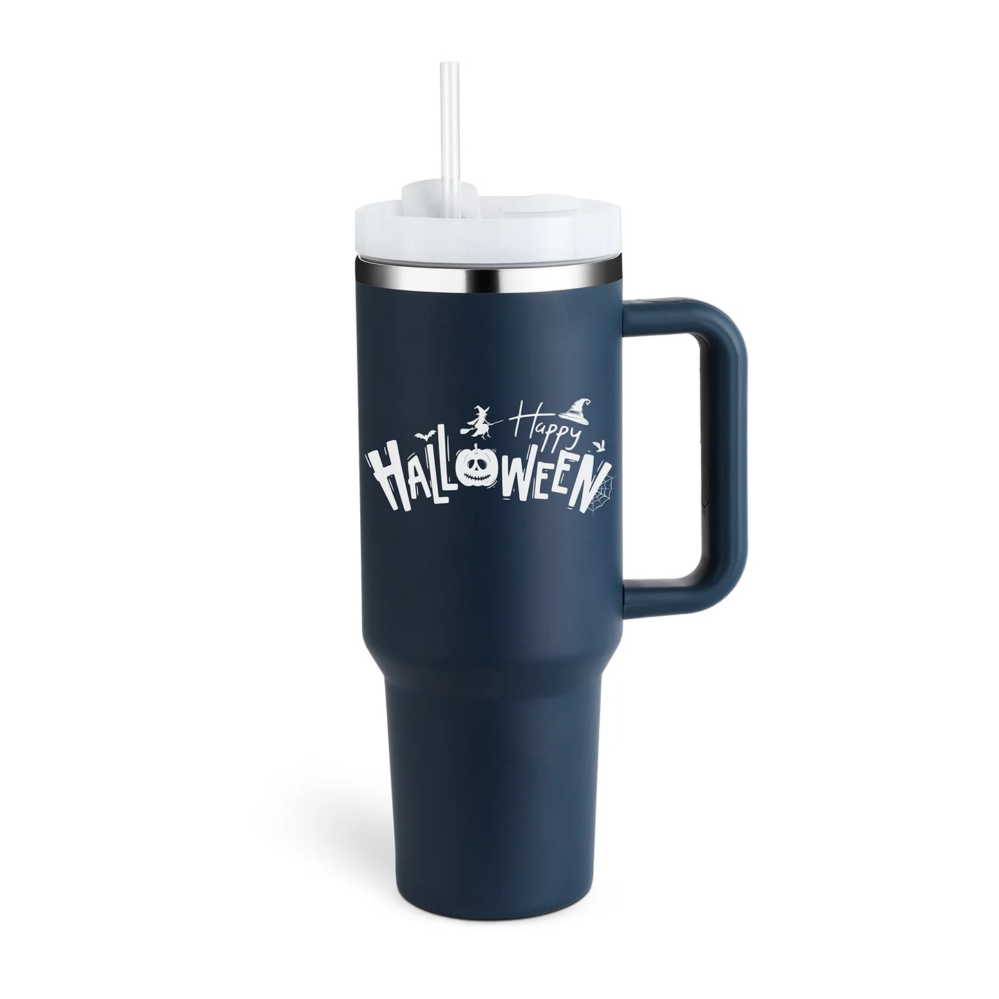 Stay Hydrated in Style: 40 Oz Insulated Stainless Steel Tumbler with Handle and Straw - Perfect for Coffee Lovers on the Go!