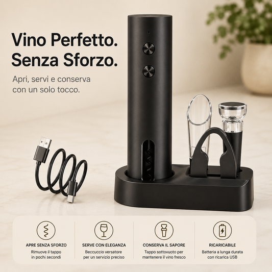 Cavatappi elettrico con tagliacapsule