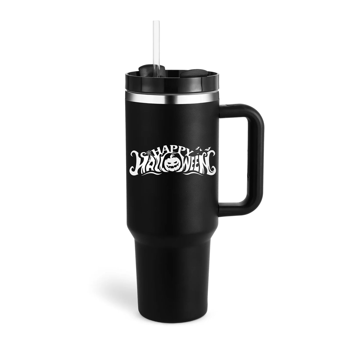 Stay Hydrated in Style: 40 Oz Insulated Stainless Steel Tumbler with Handle and Straw - Perfect for Coffee Lovers on the Go!