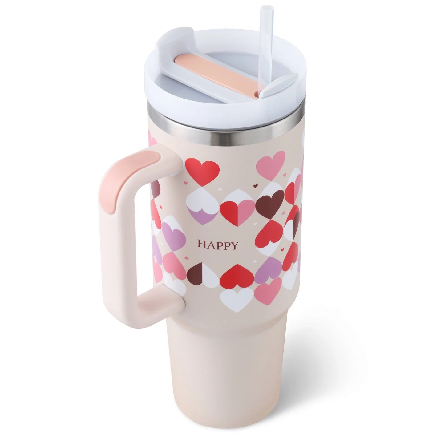 Stay Hydrated in Style: 40 Oz Insulated Stainless Steel Tumbler with Handle and Straw - Perfect for Coffee Lovers on the Go!