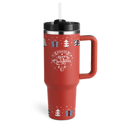 Stay Hydrated in Style: 40 Oz Insulated Stainless Steel Tumbler with Handle and Straw - Perfect for Coffee Lovers on the Go!